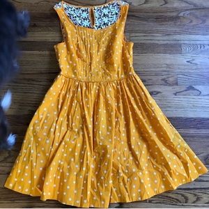 Anthropologie Polka Dot Dress with Lace Detail